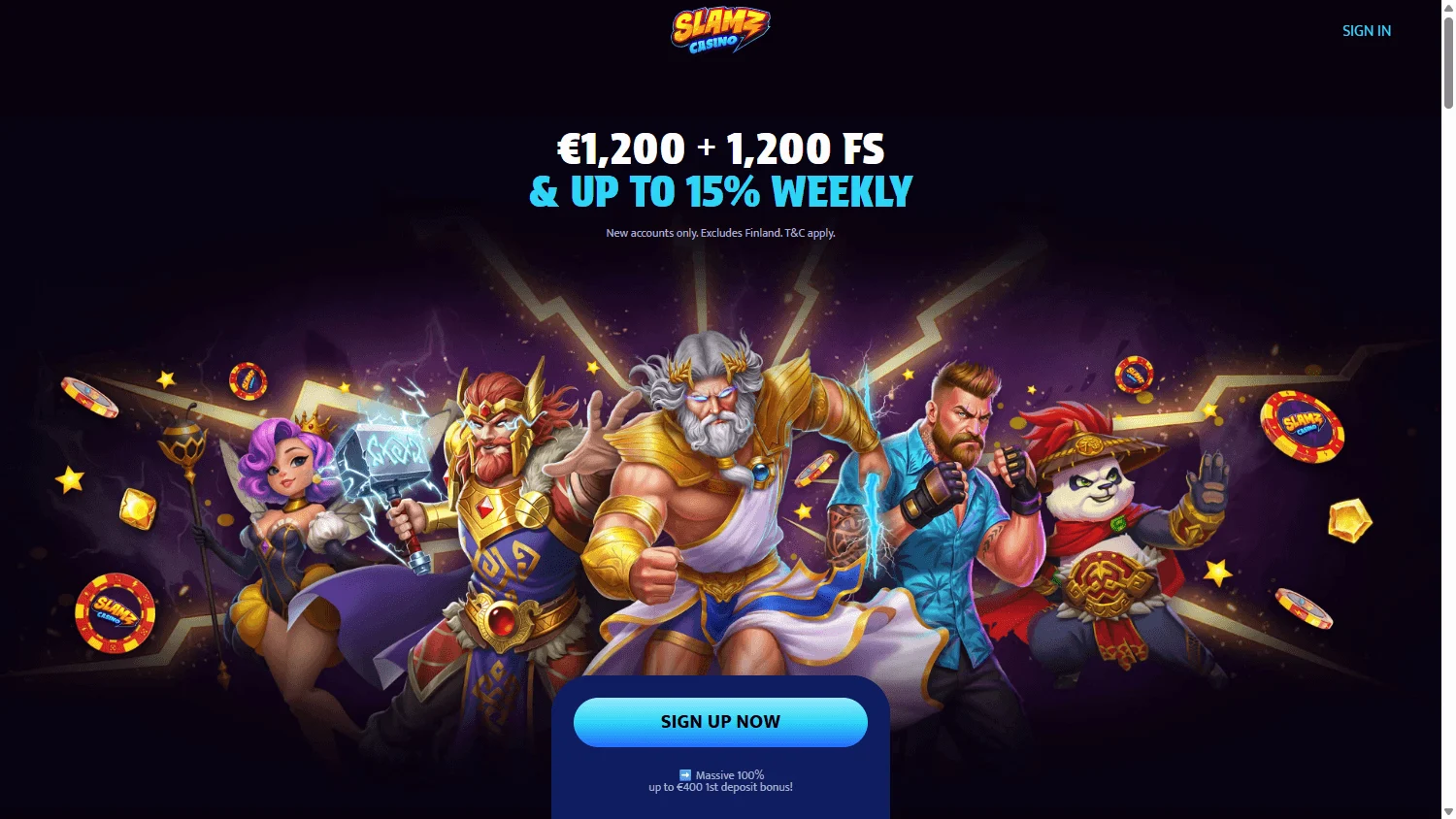 Slamz homepage